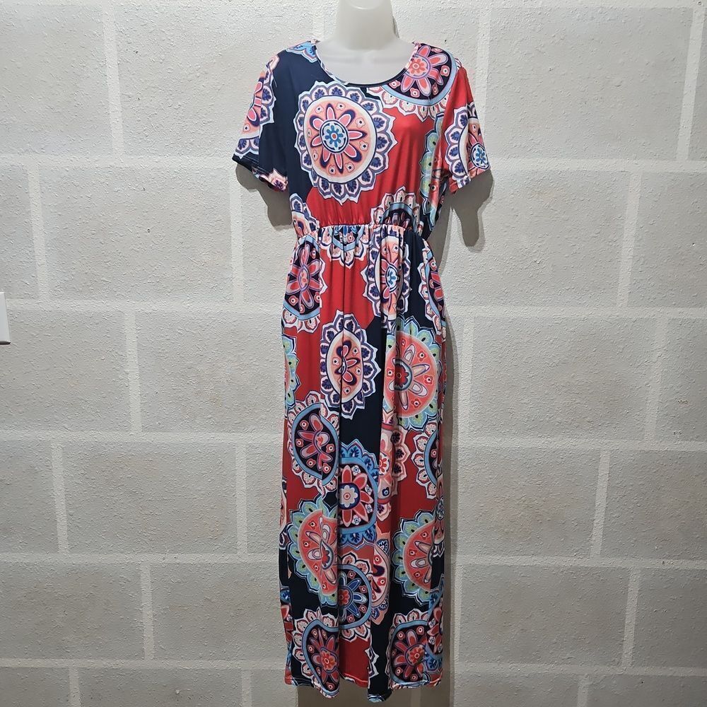Vintage Comfy Chic Hippie Boho Style Maxi Dress